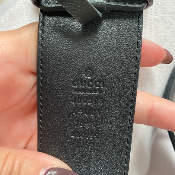 Gucci leather double G buckle belt main image 7